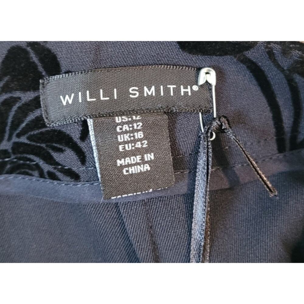 NWT Willi Smith Wide Leg Pants Floral Marled 12 - Picture 3 of 9